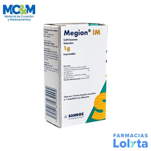 MEGION SOL INY 1 G IM CEFTRIAXONA LAB SANDOZ | Website MC&M