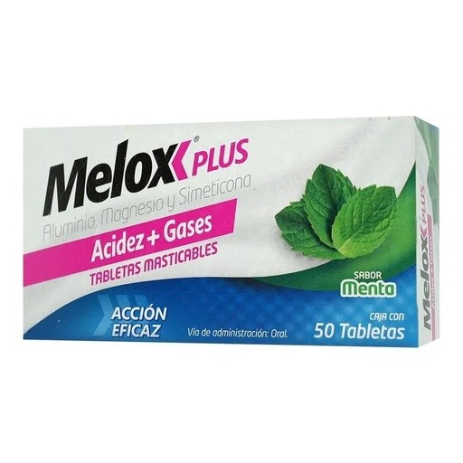 MELOX PLUS 200/200/25 MG C/50 TAB MASTICABLES SABOR MENTA ALUMINIO MAGNESIO SIMETICONA LAB SANOFI AVENTIS | Website MC&M