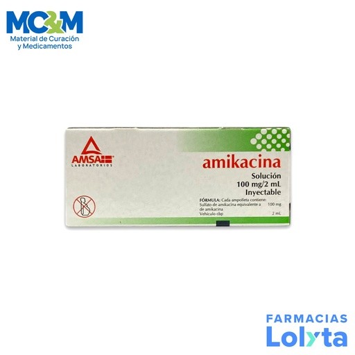 AMIKACINA SOL INY 100MG/2ML C/2 AMP LAB AMSA | Website MC&M
