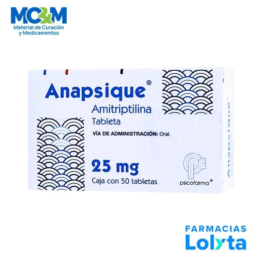 AMITRIPTILINA 25 MG C/50 TAB ANAPSIQUE LAB PSICOFARMA GRUPO III | Website MC&M