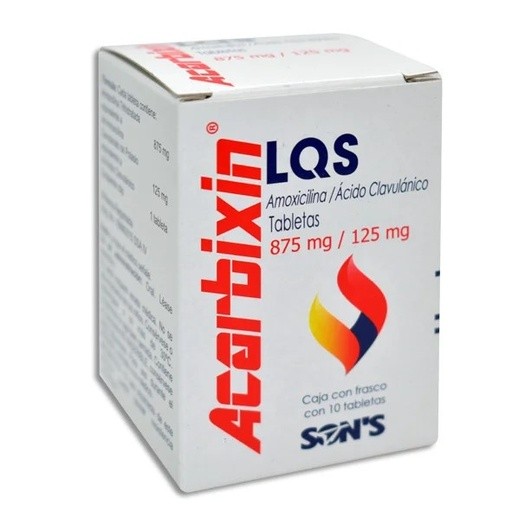 AMOXICILINA ACIDO CLAVULANICO 875MG/125MG C/10 TAB ACARBIXIN LQS LAB SONS | Website MC&M