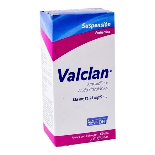 AMOXICILINA ACIDO CLAVULANICO SUSP PEDIATRICA 125/31.25 MG/5 ML C/60 ML VALCLAN LAB WANDEL | Website MC&M