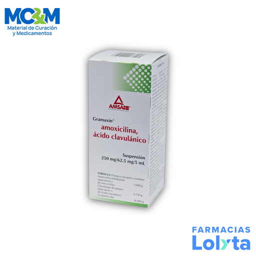 AMOXICILINA ACIDO CLAVULANICO SUSPENSION 250/62.5MG/5ML FCO C/60 ML LAB AMSA | Website MC&M