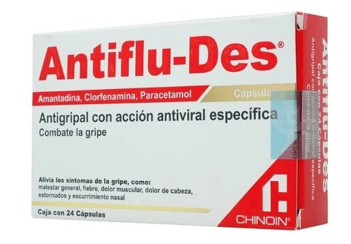 ANTIFLU-DES 50/3/300 MG C/24 CAP AMANTADINA CLORFENAMINA PARACETAMOL LAB CHINOIN | Website MC&M