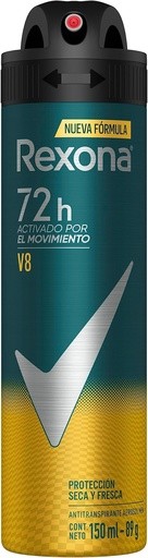 ANTITRANSPIRANTE AEROSOL REXONA MEN V8 72 H C/150 ML UNILEVER | Website MC&M